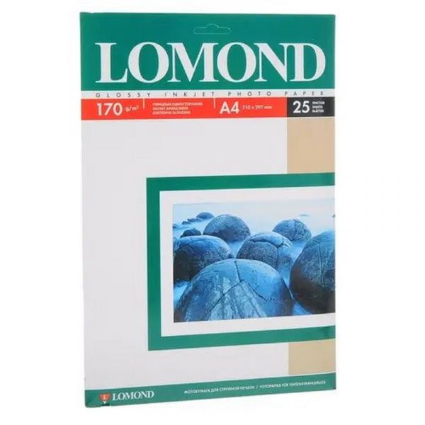 Бумага Lomond 102143 A4 170 г/м2 25 л. покрытие глянцевое белый